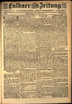 Erste Ausgabe vom Freitag, den 01. Februar 1901.