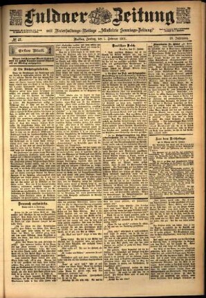 Erste Ausgabe vom Freitag, den 01. Februar 1901.