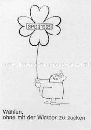 Postkarte der SPD zu den Bundestagswahlen 1965