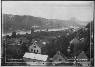 Schandau (Bad Schandau). Blick vom Zaukenhorn über den westlichen Ortsteil nach Südwesten