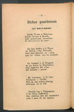 Dichos gauchescos : (En recuerdo)
