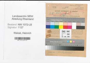 Entnazifizierung Heinrich Welzel , geb. 15.06.1887 (Angestellter)