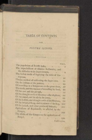 Table of Contents for Volume Second.