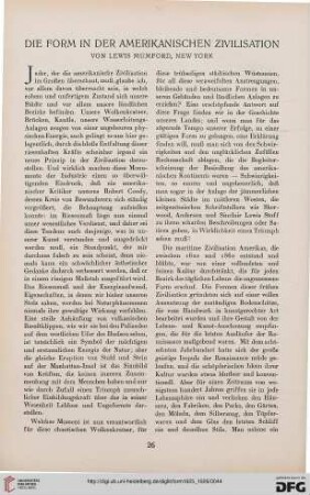 1: Die Form in der amerikanischen Zivilisation