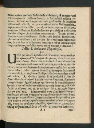 Sectio I. declarans Hypothesin.