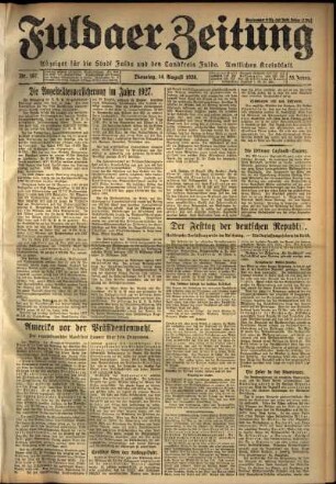 Ausgabe vom Dienstag, den 14. August 1928.