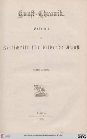 6: Kunstchronik: Wochenschrift für Kunst und Kunstgewerbe