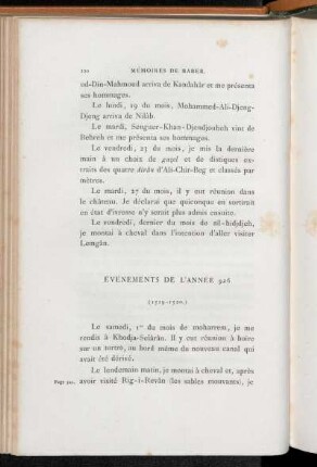 Chapitre XVII. Événements de l'année 926 (1519-1520)
