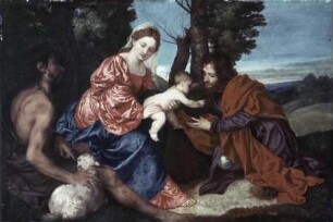 Madonna mit Kind, dem heiligen Johannes und einem Stifter