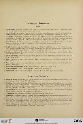 Irdenware. Terrakotta. Stein (Nr.1-32)
