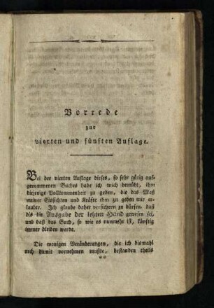 Vorrede zur vierten und fuenften Auflage