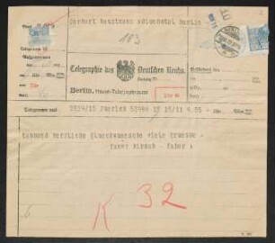 Brief von Fanny Hirsch-Faber an Gerhart Hauptmann