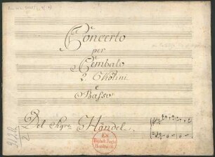 Konzerte; cemb, strings, bc; B-Dur