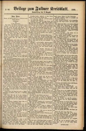 Zweite Ausgabe vom Donnerstag, den 03. August 1899.