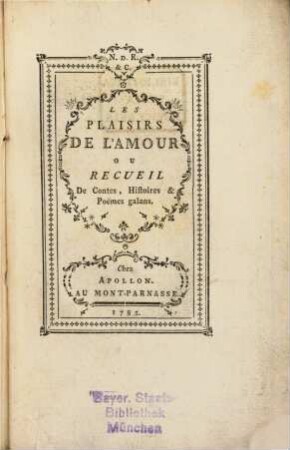Les plaisirs de l'amour, 1