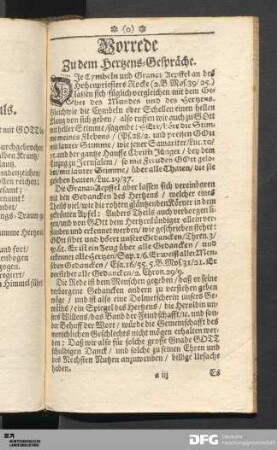 Vorrede Zu dem Hertzens-Gespräche.