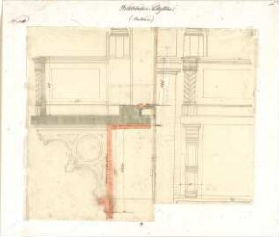 Gärtner, Friedrich von; München; Wittelsbacherpalast - Balkon (Schnitt, Detail)