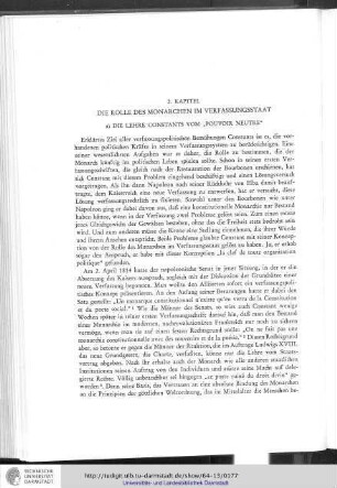 2. Kapitel: Die Rolle des Monarchen im Verfassungsstaat