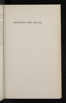 Methode der Kritik