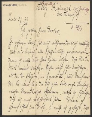 Brief an B. Schott's Söhne : 27.07.1899