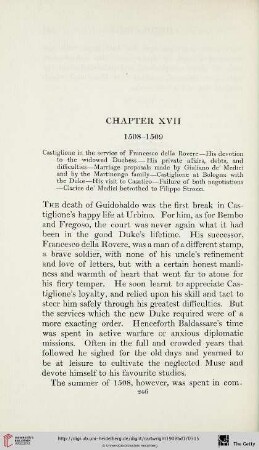 Chapter XVII: 1508-1509