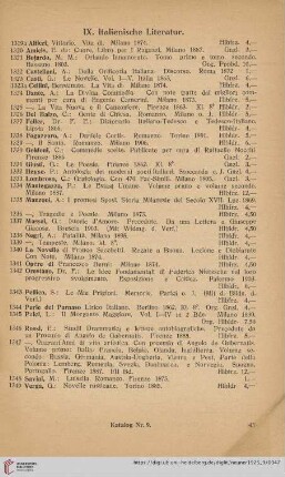 IX. Italienische Literatur (Nr. 1319a - 1349)