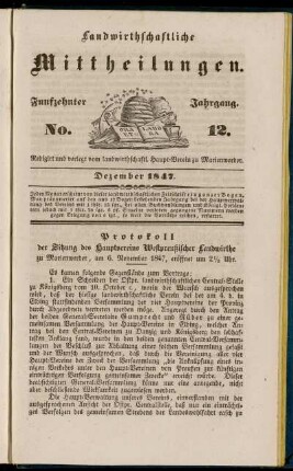Funfzehnter Jahrgang. No. 12.