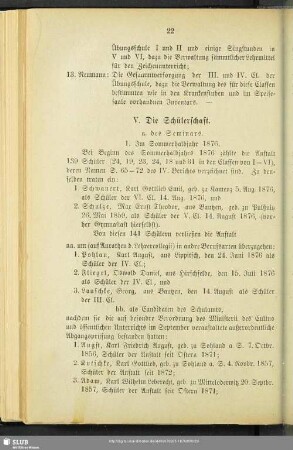 V. Die Schülerschaft