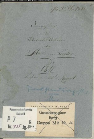 Zivilstandsregister der Mairie Ledde (Geburten 1811). (Gemeinde: Ledde, Kreis Tecklenburg)
