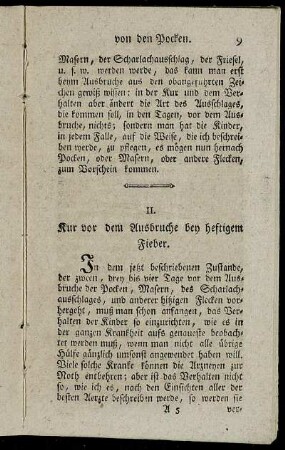 II. Kur vor dem Ausbruche bey heftigem Fieber.