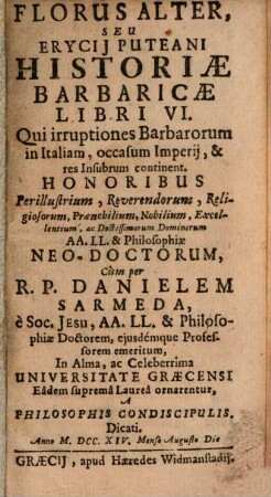 Florus alter, seu historiae Barbaricae libri VI