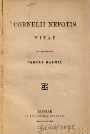 Cornelii Nepotis vitae