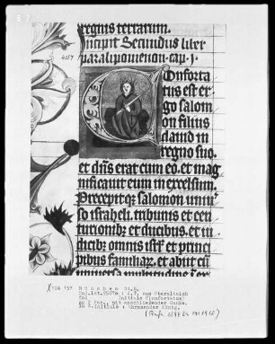 Bibel (Regum - Iob) — Initiale C (onfortatus) mit einen thronenden König