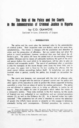 229-246, The Role of the Police and the Courts in the Administration of Criminal Justice in Nigeria