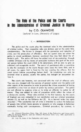 229-246, The Role of the Police and the Courts in the Administration of Criminal Justice in Nigeria