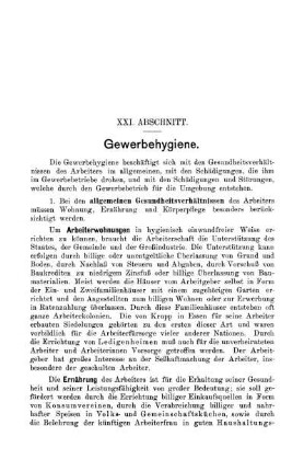 XXI. Abschnitt. Gewerbehygiene.