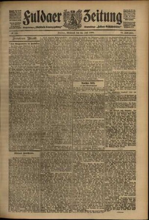 Zweite Ausgabe vom Mittwoch, den 22. Juli 1908.