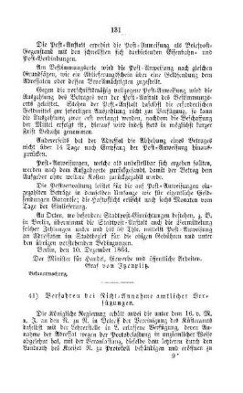 Verfahren bei Nicht-Annahme amtlicher Verfügungen : [I. Allgemeine Verhältnisse der Behörden und Beamten]