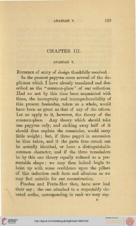 Chronological appendix to the table