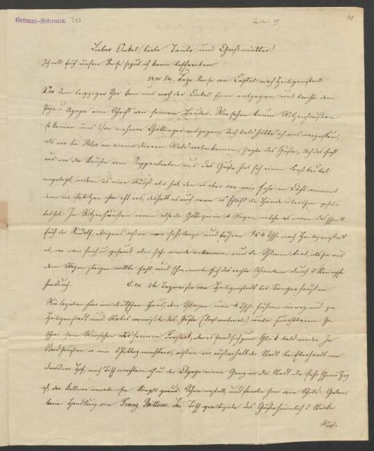 Brief an Ludwig Emil Grimm, Marie Elisabeth Grimm und Friederike Louise Böttner : 19.03.1841