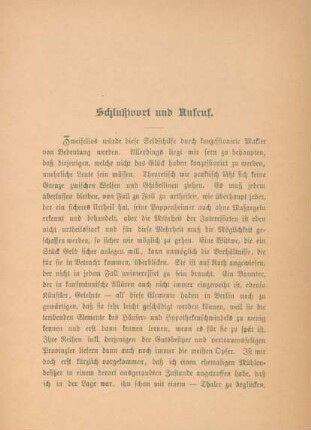 Schlußwort und Aufruf