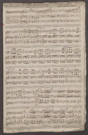 Potpourris, fl (vl), pf, op. 234, HenK 234, AWV 18, Fragments, Arr - BSB Mus.Schott.Ha 3181-2 : [heading:] opus 234 // 24|m|e Potpourÿ [!] sur des Themes favoris de l'opera Fra Diavolo par Auber arrangé // par Jos: Küffner den // 14|t|e|n April 1831