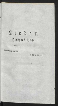 Lieder. Zweytes Buch