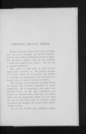 Veranda, Balkon, Erker