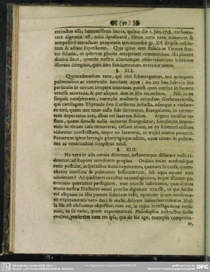 §. XLI. Nec aqua eorum subit interanea, qui mortui in aquam veniunt