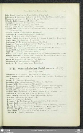XVIII. Oberschlesischer Bezirksverein.