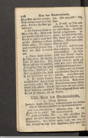VIII. Von den Gnadenmitteln.