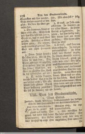 VIII. Von den Gnadenmitteln.