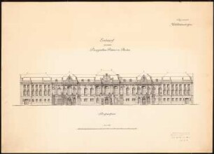 Prinzliches Palais Schinkelwettbewerb 1901: Ansicht 1:150