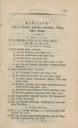 Uebersicht aller in Bayern geltenden, materiellen, bürgerlichen Gesetze.